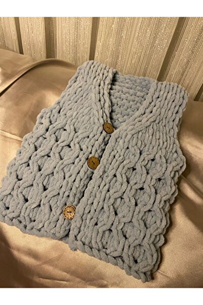 HANDMADE SUNUM Puffy Fine El Örgüsü bebek yeleği