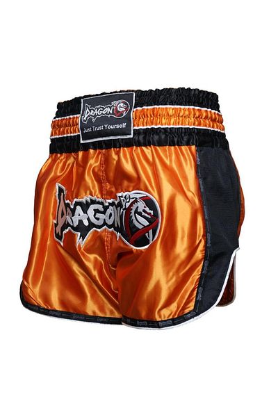 Dragondo Dragon Retro Muay Thai Shorts - 3.5 Mt Bandage and Transparent Mouthguard Kickboxing Set of 3