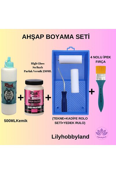 LİLYHOBBYLAND Wooden Painting Kit and Bone