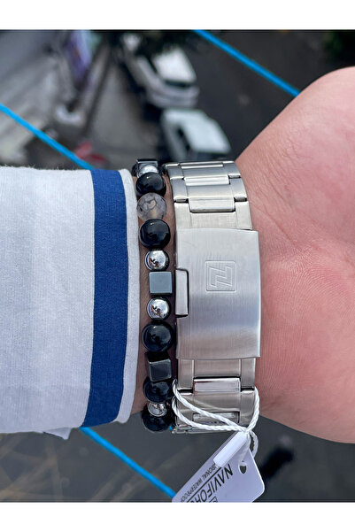 Naviforce New Season Steel Cord Men's Wristwatch Bracelet with Gift Father's Day Gift