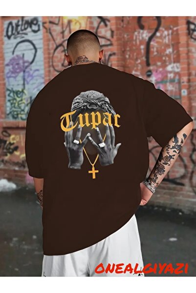 oneagılyazı Tricou oversize cu imprimeu TUPAC pe spate