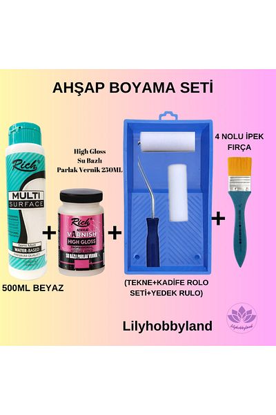 LİLYHOBBYLAND Wooden Painting Set-White