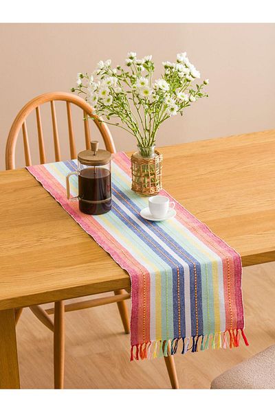 LC Waikiki Lcw Home Mixed Striped and Tasseled Runner 40X110 cm