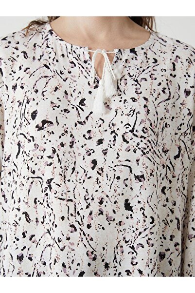 LC Waikiki Lcw Grace Floral Women's Blouse with Tie-Up Collar