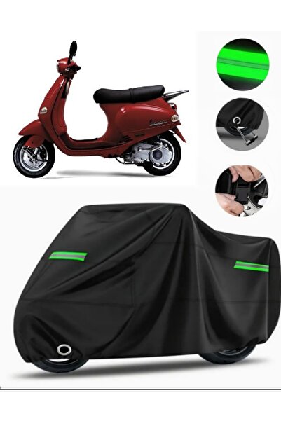 MotoEN غطاء دراجة نارية متوافق مع Vespa ET 4 Premium (متوافق مع القفل) - أسود...