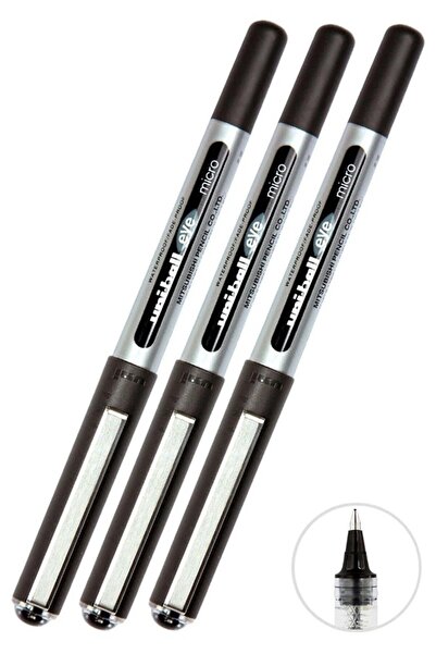 Artlantis Μαύρο στυλό πιλότου 3 τεμαχίων Uniball Eye Micro 0,5 mm Roller Pilo...