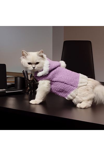 Lady Fify Fur Hooded Magenta Sweatshirt for Cat Dog
