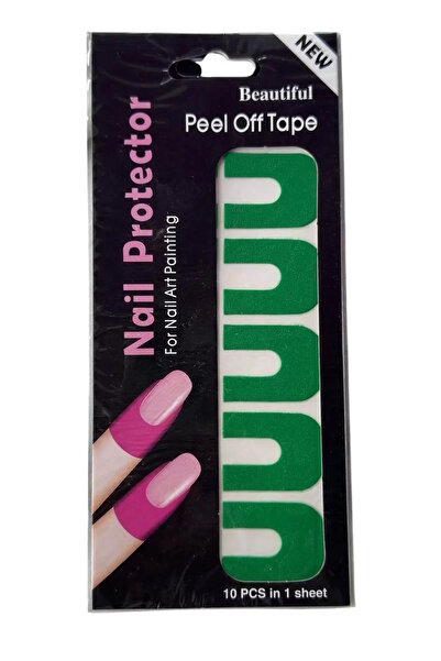 CAŞ DEKORASYON Koyu Yeşil Renk 10'lu Oje Koruyucu Soyulabilir Manikür Bandı