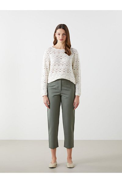 LC Waikiki Lcwaikiki Classic Crew Neck Openwork Women's Knitwear Sweater