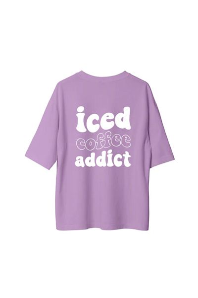 npLStore Μπλουζάκι μεγάλου μεγέθους Unisex Iced Coffee με στάμπα Oversize 100% βαμβάκι