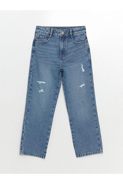 LC Waikiki Pantaloni de jeans pentru fete LCW Kids cu talie elastică reglabilă