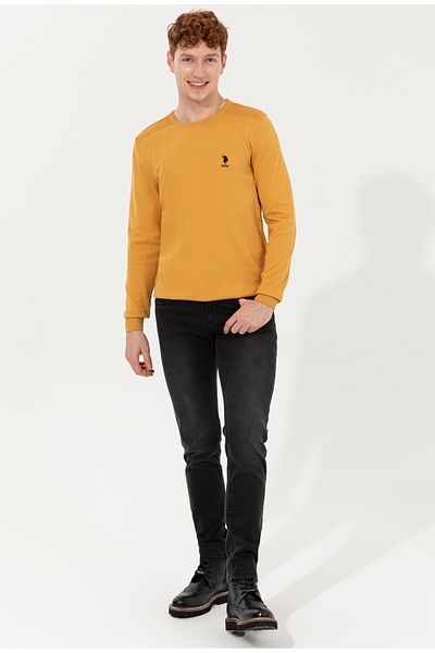 U.S. Polo Assn. U.S. Polo Assn. Men's Saffron Crew Neck Basic Sweater