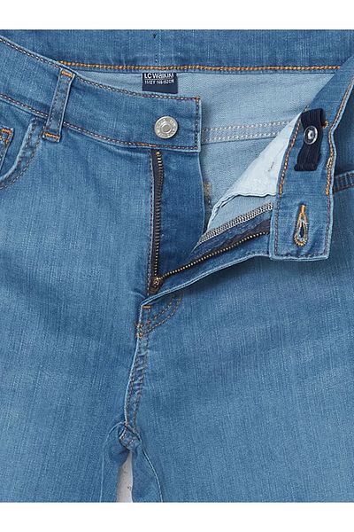 LC Waikiki Pantaloni de jeans pentru băieți LCW Kids Indigo cu talie elastică reglabilă