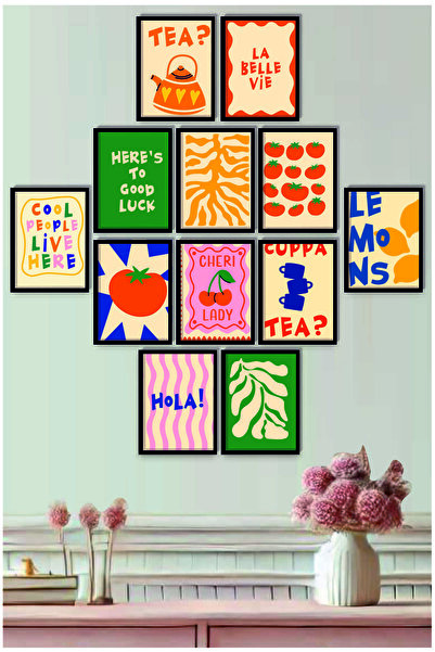 UNT Cadru cu imprimeu Fun, abstract, minimalist, modern, decor pentru aliment...