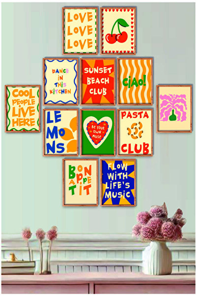 UNT Cadru cu imprimeu Fun, abstract, minimalist, modern, decor pentru aliment...