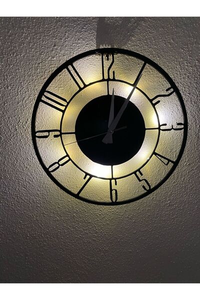 GünceDekor Normal Doğal Sayılı Ledli Sessiz Mekanizmalı Duvar Saati