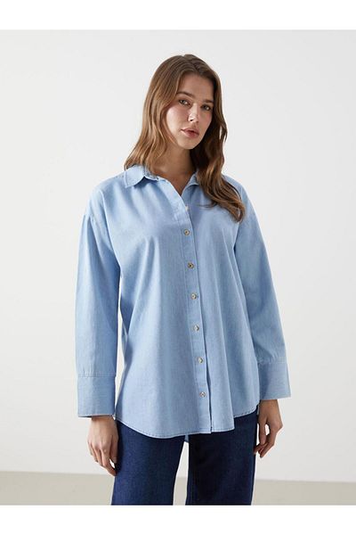 LC Waikiki Lcw Modest Women's Jean Shirt Tunic