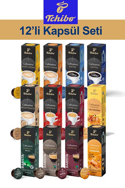 Tchibo Set of 12 New Capsules Coffee Butter Only Compatible with Tchibo Coffee Machines