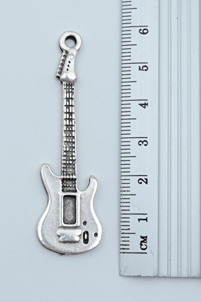 Bu Farklı Elektro Gitar Gümüş Kaplama Deri İp Kolye