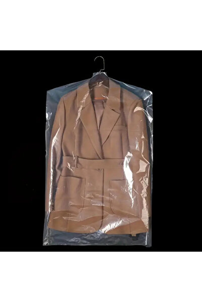 HG AMBALAJ 10 Adet 70x120 Cm Şeffaf Elbise Poşeti, Askı Delikli Omuz Kesimli Koruyucu Elbise Kıyafet Hurcu