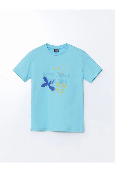 LC Waikiki Αγόρι μπλουζάκι LCW ECO Blue Crew Neck