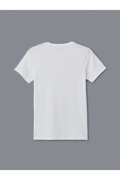 LC Waikiki White Crew Neck Combed Cotton Men's Athlete