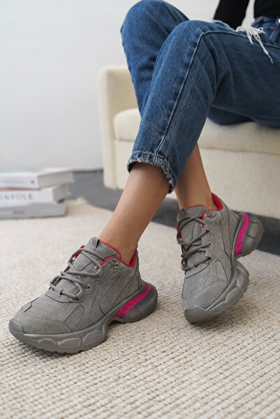 Cananın Pabuçları PRENS 131 YÜKSEK TABAN SİM DETAYLI BAĞCIKLI SPOR AYAKKABI