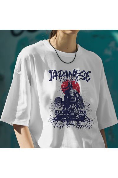2XB Japanese Heritage Printed Unisex Oversize T-Shirt