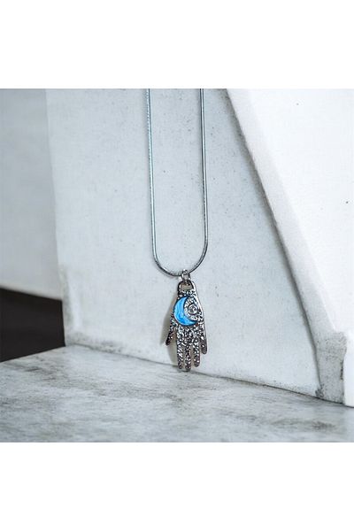 Miltonia Mystical Design Hand Steel Necklace