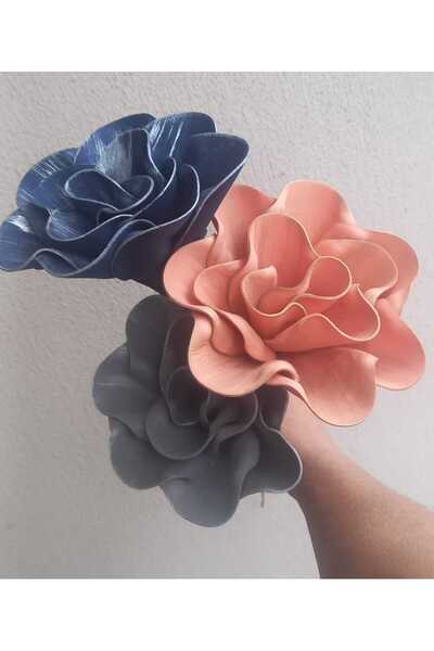 kutmen حقيبة ديكور أو باقة أو مزهرية زهرة 3 قطع (زهرة اصطناعية EVA)