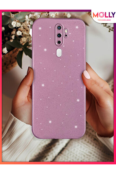 Molly Oppo A5 2020 İçin Gül Kurusu Berry Simli Parlak Silikon Kılıf