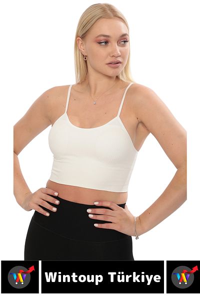 Wintoup Bust Enhancer Prevenirea căderii Utilizare sportivă ocazională Bustieră crop cu dungi cu bretele subțiri elegante