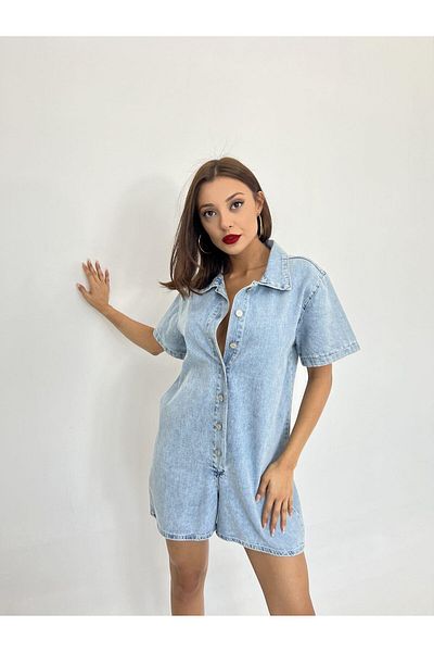 MRA Fashion 6219 DENIM JUMPSUIT-BLUE