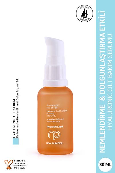 NEW PARADISE Intense Shimmer Hyaluronic Acid - Moisturizing and Plumping Skin Care Serum 30 ml