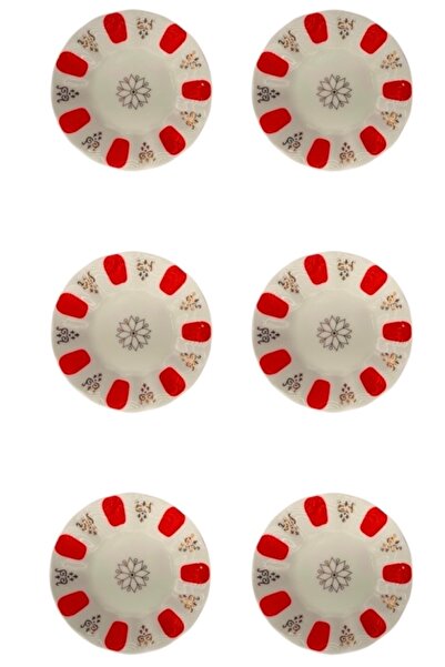 DUKKANI ISTANBUL 18 Piece Red Tea Set with Spoon - Acem Chay