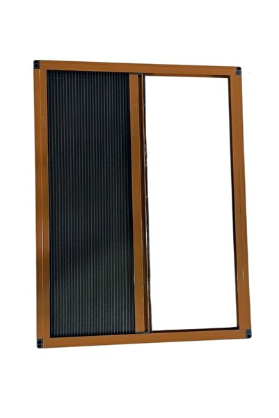 Store Akordiyon Plise Sineklik Pencere Açık Meşe 60x130