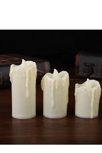 co arma 3pcs Flameless LED Candles Plastic Candles with Batteries White