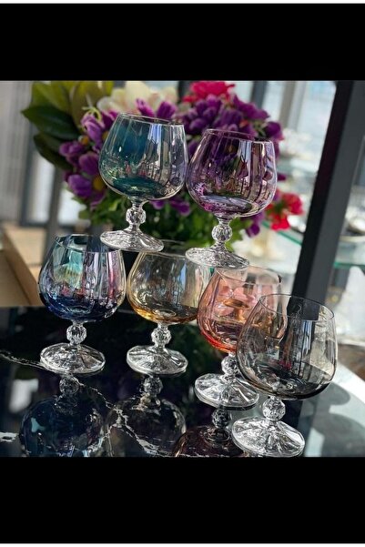 P H Panayır Home مجموعة مكونة من 6 فناجين قهوة ملونة مزينة يدويًا، وكؤوس، وأك...