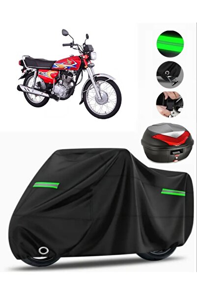 MotoEN هوندا CG 125 حقيبة خلفية متوافقة مع القماش المشمع للدراجات النارية (مت...
