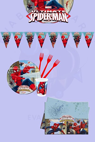 Evabrite Σετ προμηθειών για πάρτι γενεθλίων Spider-man 16 ατόμων οικονομικά