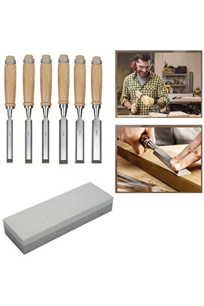 Depolife Ahşap Keski Seti 6lı Iskarpela Oyma Seti ve  Bıçak Ağız Bileme için ...