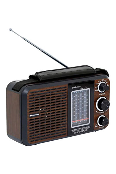 Olsenmark Rechargeable Radio With USB OMR1239 Brown/Black