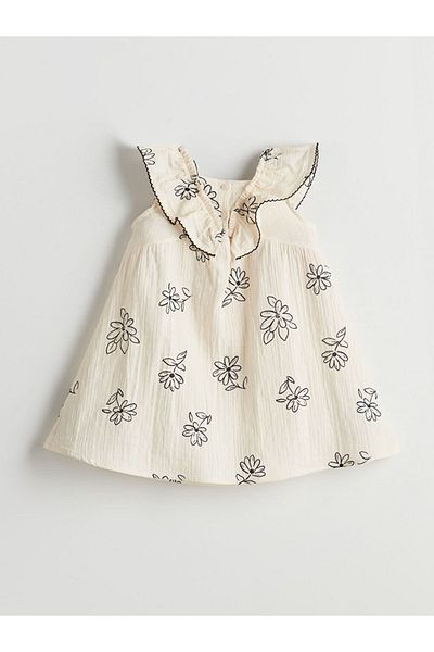 LC Waikiki New Season Floral Girl's Muslin Dress - S5Ha40Z1