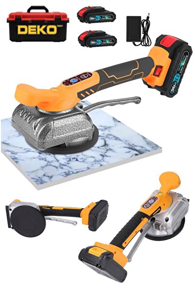 DEKO TURKEY Çift Akülü Torklu Seramik Tutma Vantuzu Vibrasyonlu Fayans Döşeme Taşıma Vantuzu Çantalı Set