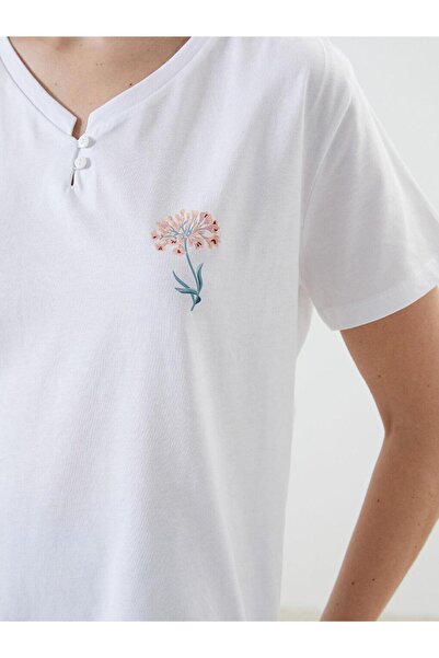 LC Waikiki LCW DREAM  V Yaka Çiçekli Kadın Pijama Takımı