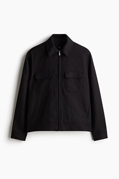 H&M Keten Karışımlı Gömlek Ceket Regular Fit
