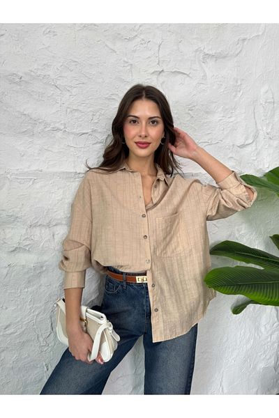 Elif Özbey Butik Риза с текстурирана норка