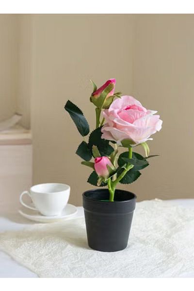 co arma Artificial flower vase in pink color, height 29 cm