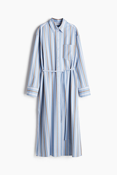 H&M Kuşaklı Gömlek Elbise