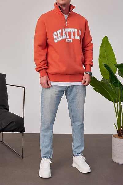 NOMARC Φούτερ Seattle με φερμουάρ σε χρώμα πλακάκι